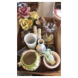 Ceramic owls,flowers