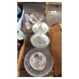 Clear glass candy dishes ,candle holders