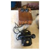 Vintage phone w wood ringer box