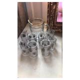 Pitcher,8 glasses vintage