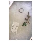 Wilcox sterling broach,ring. Case not included