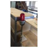 Metal light with red globe