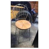 Swivel bar stool wicker seat