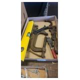 Level c clamp, vintage pipe wrenches
