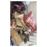 Stack of old blankets,quilts