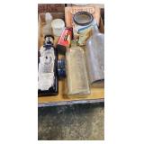 Vintage tin, and bottles