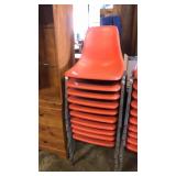 Stacking orange chairs (10)