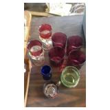 Colored glasses,stemware