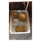 Tote of Amber and clear glass