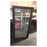Long gold frame mirror