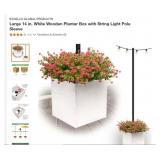 White Wooden Planter Box