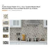 Puebla Griege Pebble 12x12 Mesh-Mounted Tile