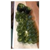 Cups ,plates,glasses green glass