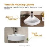 Porcelain Corner Sink 12.6"