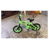 Green bike w training wheels
