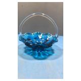 Blue glass basket