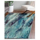 New Jardin Lilly Blue 10.6x16.5 Area Rug
