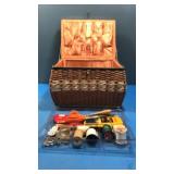 Sewing box w contents