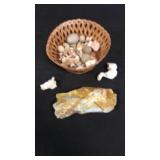 Rock collection in basket