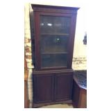 Vintage hutch beveled glass door w key