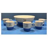 Tom and Jerry bowl and 5 cups