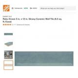 Raku ocean 3x12 ceramic tile 26 pcs