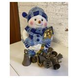 Snowman cookie jar,bells