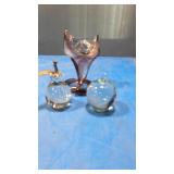 Apple,pear paperweight ,art glass(3)