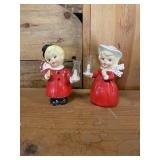 Vintage Christmas boy and girl