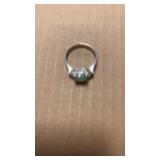 Size 11 sterling ring green stone