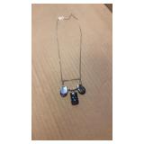 Sterling necklace w 3 stones