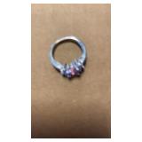 Sterling ring 6.5 pink stone