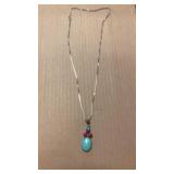 Sterling necklace w stones