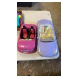2 Barbie cars