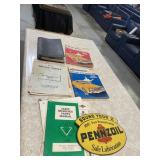 S snapping turtle,Napa books and Pennzoil decal