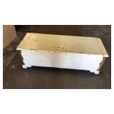 Wood chest on wheels