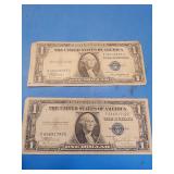 1 1935 A AND 1 1935 C DOLLAR BILLS
