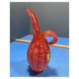 Orange swirl art glass