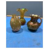 Ruffled vases,art glass vases (3)