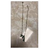 Blue stone necklace sterling silver