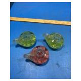 Saint Joe paperweights with handles two green one