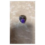 Size B 8 sterling silver ring, purple set