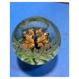 Joe St. Clair orange butterfly with etching