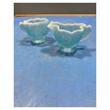 Fenton opalescent blue 2 piece