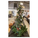 46 inch tree w deco and greenery