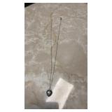 Sterling silver heart necklace with stone