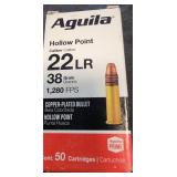 Aguilar. 22 long rifle hollow point 50 rounds
