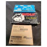 Variety of 9mm 98 rounds total