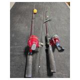 1 zebco 1 Shakespeare kids fishing pole