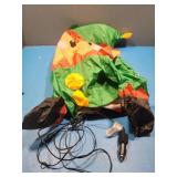 Blowup elf, and chair cover